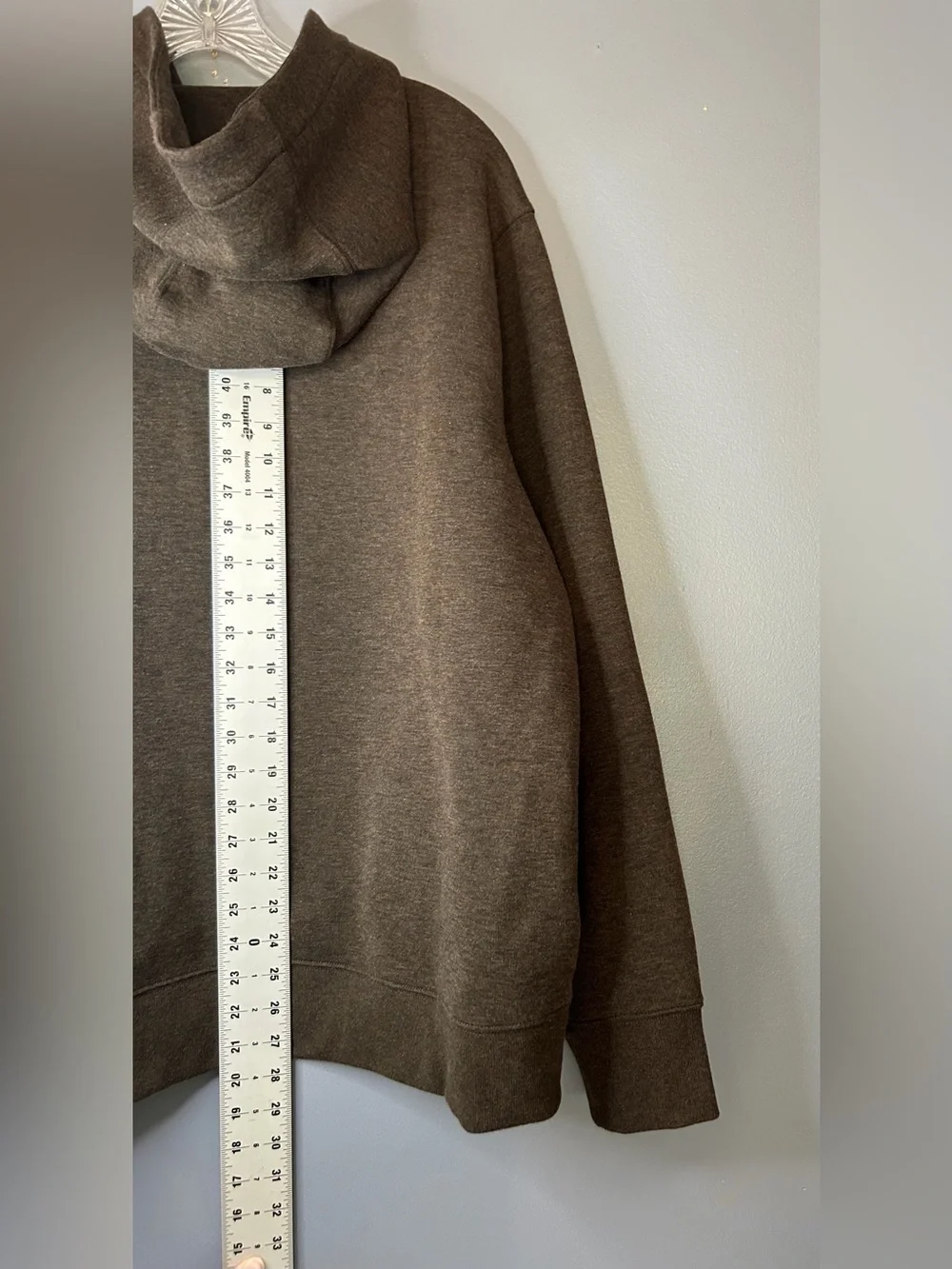 Banana Republic Scuba‎ Hoodie Mens L Brown Heather Fleece Pullover Sweatshirt